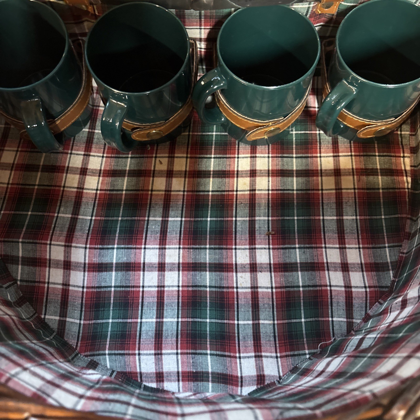 Picnic Time Rattan Bamboo Picnic Basket Plates, Glasses, Silverware Included