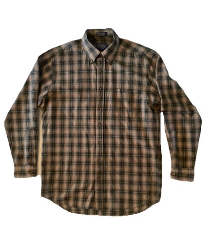 Mens Pendleton Virgin Wool Plaid Shirt Large Long Button Up Sir Pendleton EXC - Picture 3 of 5