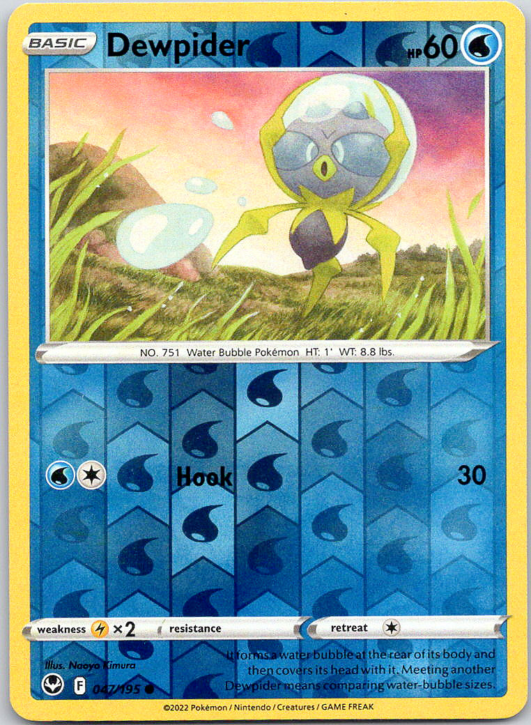 Pokemon Dewpider 47/195 Silver Tempest Common Reverse Holo NM TCG