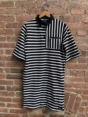 Le Mont St. Michel Women s Breton Dress, Sz Small Black/White Stripe 100% Cotton