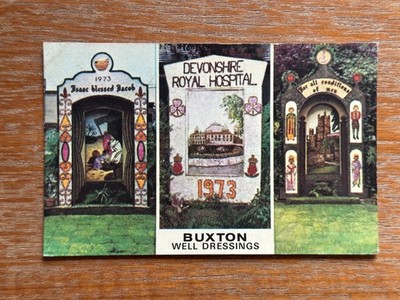 Buxton Well Dressings Derbyshire Postkarte 1973 Dennis Vintage St Ann's Well