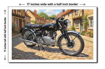 1950 Vincent Comet Motorcycle - 11x17 Poster Art Print