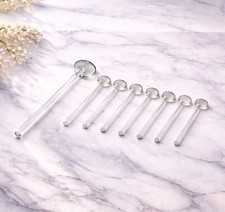 Vintage Child  s Handblown Glass Tea Set Spoons Set Of 7 Individual  One Large