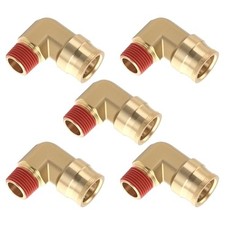 5PCS DOT Air Brake Line Fittings 5/8" OD x 1/2" NPT Quick Push 90&deg; Elbows-5PCS