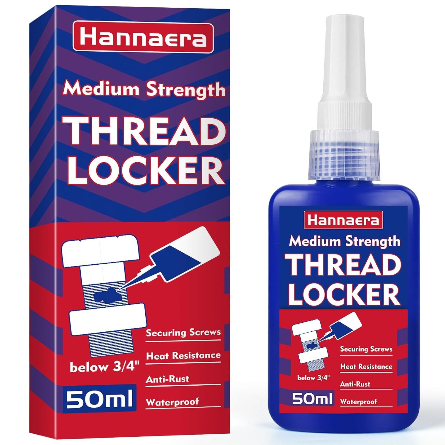 Thread Lock Blue 50Ml, Medium Strength Threadlock, Removable Threadlocker, Lock 