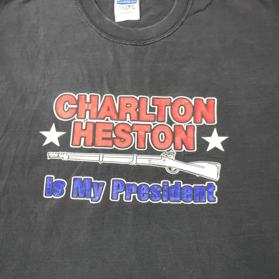 Camiseta Charlton Heston Is My President Vintage Años 90 Talla 2XL Foto 3 de 4