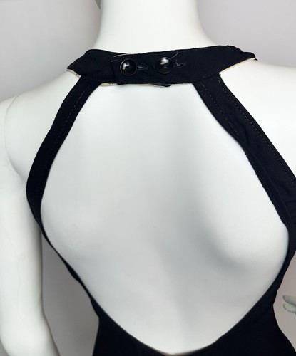 Traje de baño vintage de una pieza blanco negro de los años 50 cuello halter peso pesado - Imagen 4 de 10