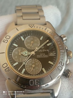 Bulova mens chronograph MID 1946 watch quartz vintage defect