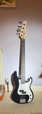 Glary 4-String Electric Bass Guitar Right-Handed Solid Body Black