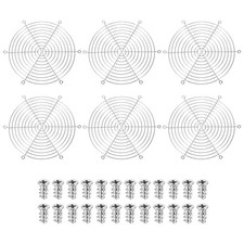6 Pcs 220mm Fan Finger Grill Metal Ventilation Grill Cover with Screws, Silver