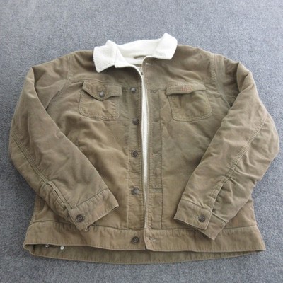 Marine Layer Jacket Mens Large Brown Corduroy Sherpa Lined Bomber Full Zip