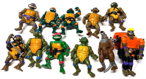 TMNT – 11 Action Figure Lot #16 – Vintage 1980s Loose – Playmates Toys