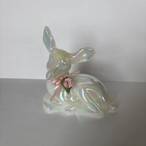 Fenton Art Glass "Pearly Sentiments" Deer figurine, Signed *READ*