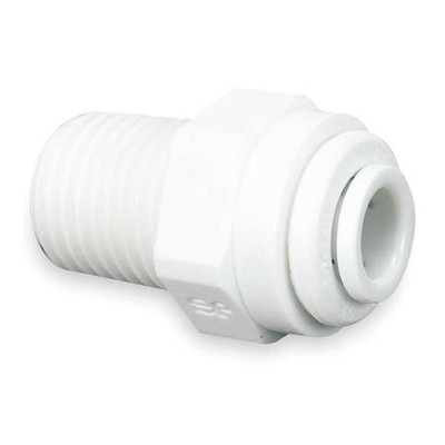 John Guest Ci011222w-Pk10 Push-Fit Adapter Fitting, 3/8 In Tube Size, Acetal,