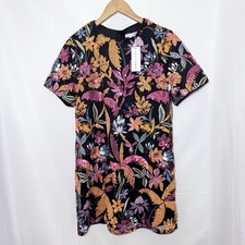 Baltic Born Patricia Sequin Short Dress Medium Embroidered Glam Floral Sparkle