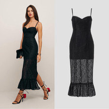 NEW REFORMATION Canice Dress In Black Lace size 4