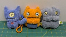 Ugly Doll Lot 3 Clip Plush 4" Keychain UglyDog Wage  Babo