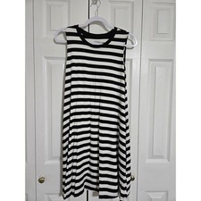Time and tru xl women's black and white striped dress 