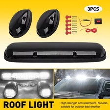 Smoked White Led Cab Roof Marker Running Lights For Chevy Gmc Sierra 2002-2007