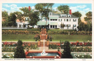Augusta ME Percy V Hill Home Maine Postcard AC/172