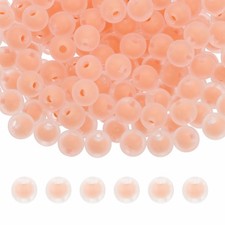 200 Pcs Acrylic Beads, 2mm Cute Beads for Bracelets, Frosted Deep Pink