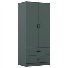 Image of Riano Wardrobe Storage Hanging Rail Clothes Shelving Cupboard Bedroom Furniture