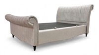 Furniture Village 'Thiago' Smooth Stone Velvet Ottoman Bed Super King RRP £1500