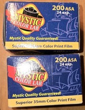 2 35mm Film Rolls "Mystic Color Lab" 24 Exposures 200 ASA - Expired 2006/7
