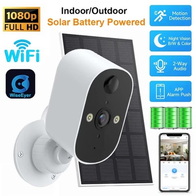 1080P Solar Camera Outdoor Wireless Battery Came System WiFi Solar Powered - Image 1 of 4