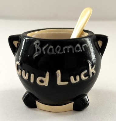 Vintage Braemar Souvenir Good Luck Kessel Salz/Senftopf sehr guter Zustand