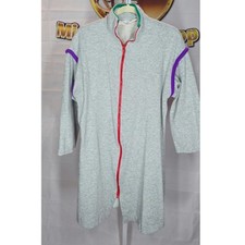 David Brown Boutique Vintage Gray Robe Lounge Zip-Up Cover-Up Size Large