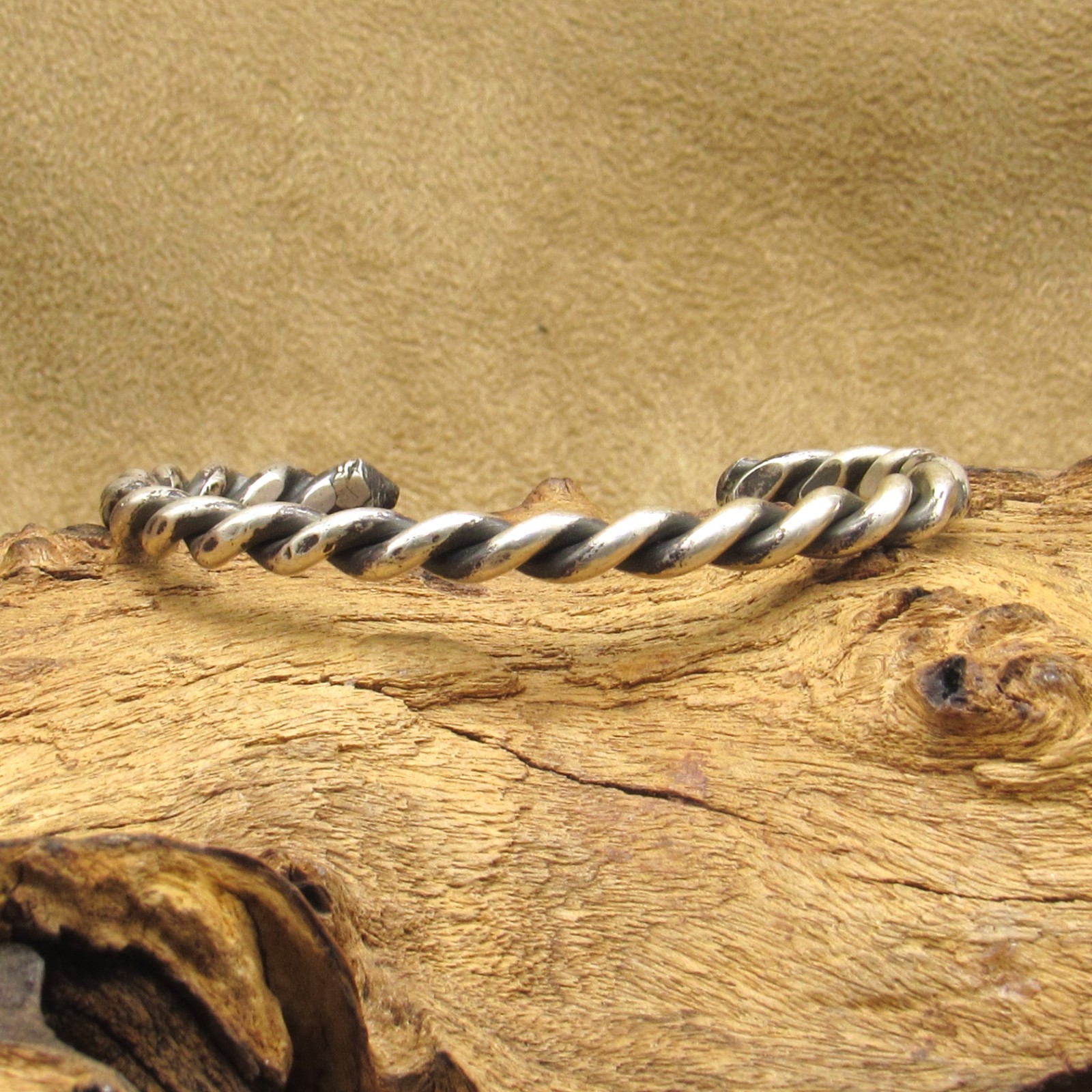 Rustic Sterling Silver Twisted Cuff - image 1