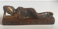 Buddha Reclining Sleeping Budha Resting Brass Statues Figurines Bust Buddha
