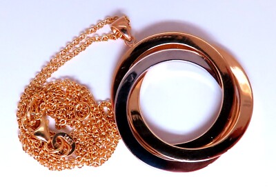 Drei Kreise Anhänger Halskette 14kt Gold 27 mm