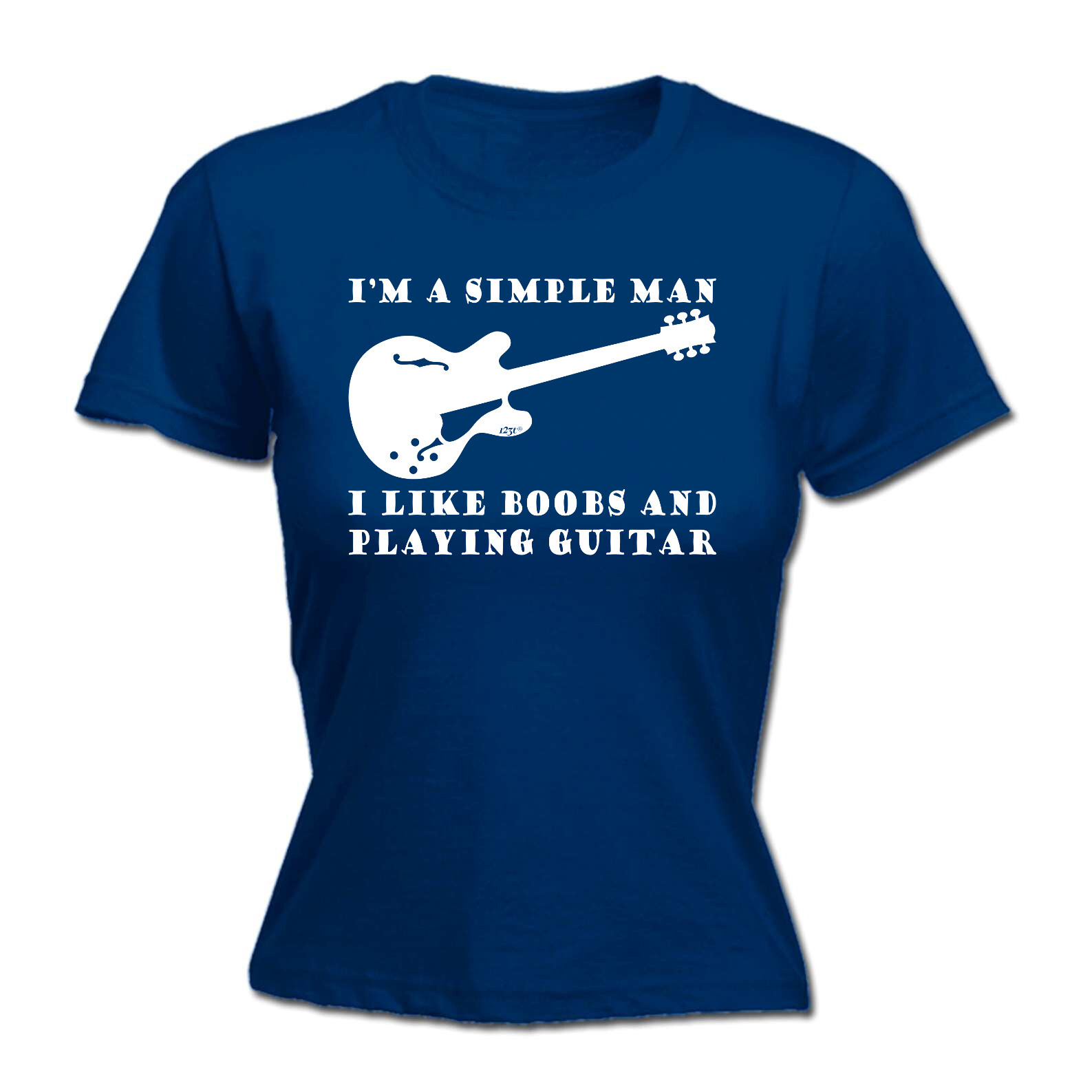 I'M Simple B Playing Guitar Music - Womens T Shirt Funny T-Shirt Gift Novelty