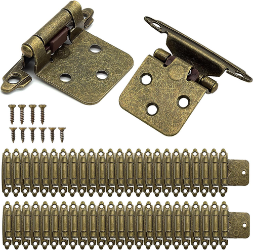 Cabinet Hinges Antique Brass for Kitchen Cabinets Doors (25 Pair -50 Pcs) -Self