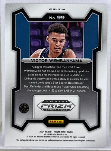 Victor Wembanyama 2024 Prizm Draft Picks Red Wave - Picture 2 of 2