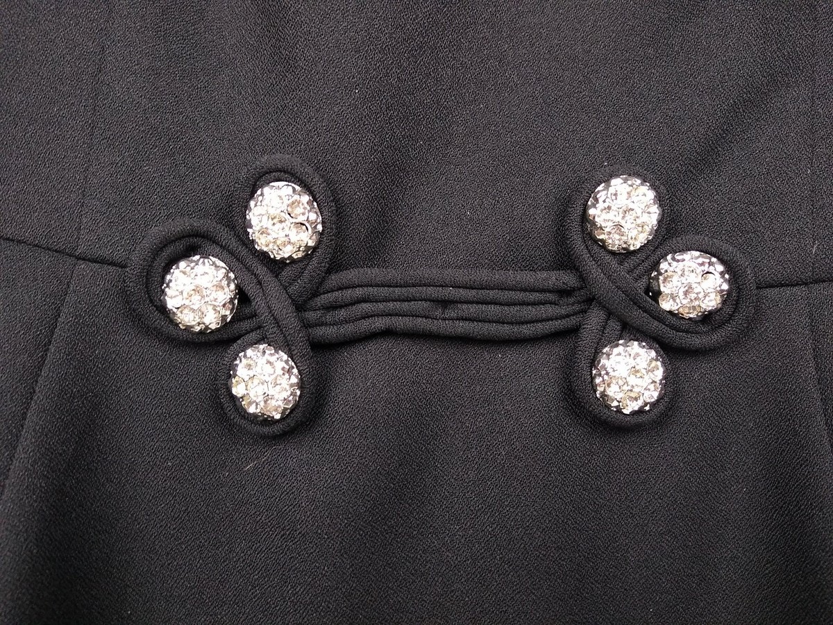 VTG Francais By Huey Waltzer Lined Black Sheath Dress SZ