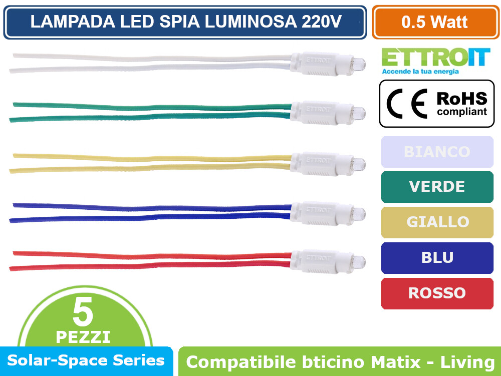 LED-Kontrollleuchten Für Bticino Living & Matix Schalter – 4 Stück, Grün, 220V, 0,5W, Beleuchtbare Tasten