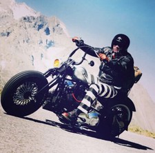 BOB DONG Vintage Mens Prisoner Striped Pants 16OZ Canvas Motorcycle Trousers