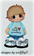CRAFTECAFE BOY GRANDMA paper piecing premade scrapbook diecut piece page album