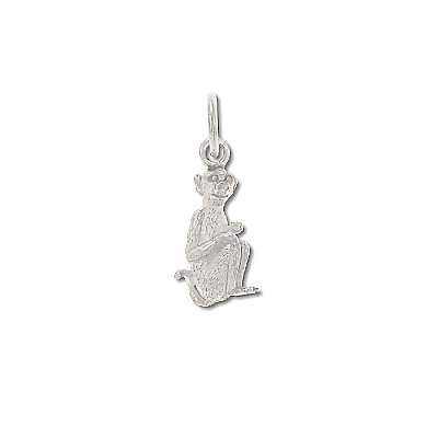 Sterling Silver Sitting Wise Monkey Pendant