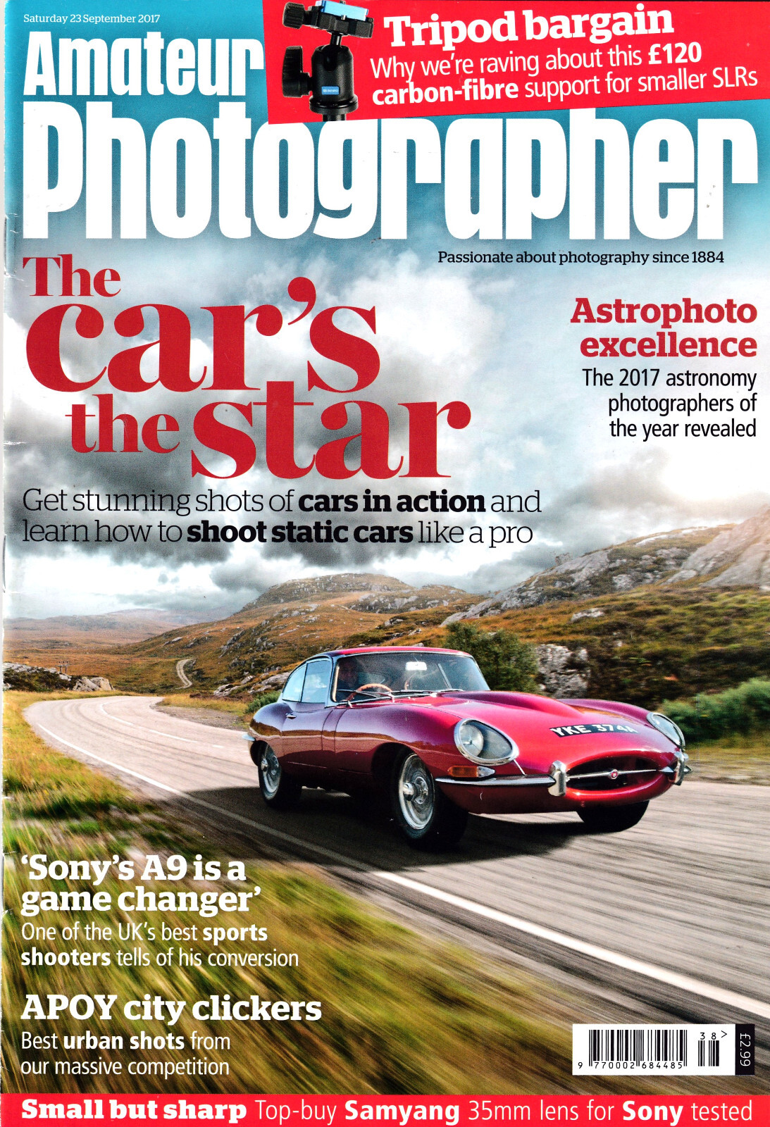 Amateur Photographer magazine with  Sony A9 article    23rd  September   2017