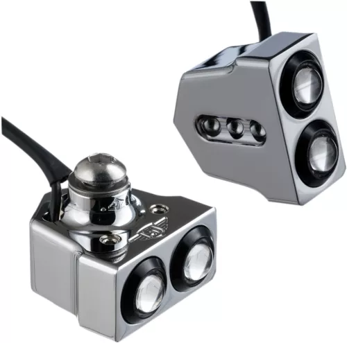 Joker Machine Rat Eye LED Side Mount Turn Signals Black/Amber 05-208-AB