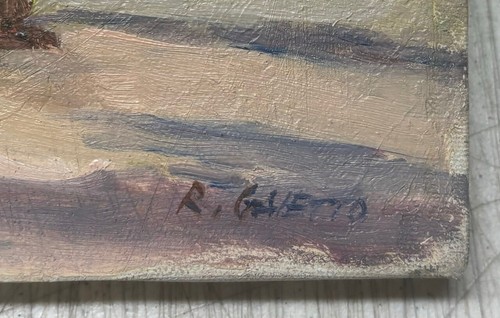 Vintage RAY Remo GAIETTO Gloucester CAPE ANN Summer Landscape House Oil PAINTING - Picture 3 of 11