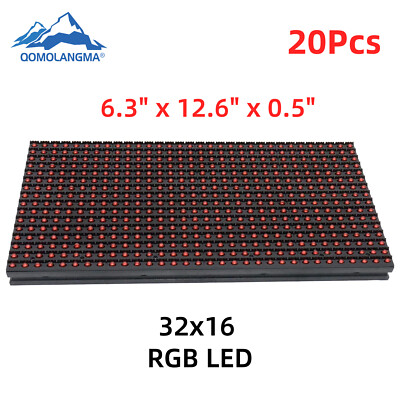 20 pcs/pack 6.3'' × 12.6'' × 0.5'' RED LED Display P10 Dot Matrix Module Red Sign