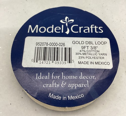 Model Crafts~ Gold Double Loop~3 Yard Roll~3/8”~New - Picture 7 of 7