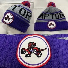 Toronto Raptors Pom Beanie NBA Basketball Team Logo Mitchell Ness Toque Hat Cap