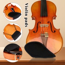 Violin Chinrest Soft Pad Chin Rest Cotton Comforter 1/10 to 4/4 L-Shape Black
