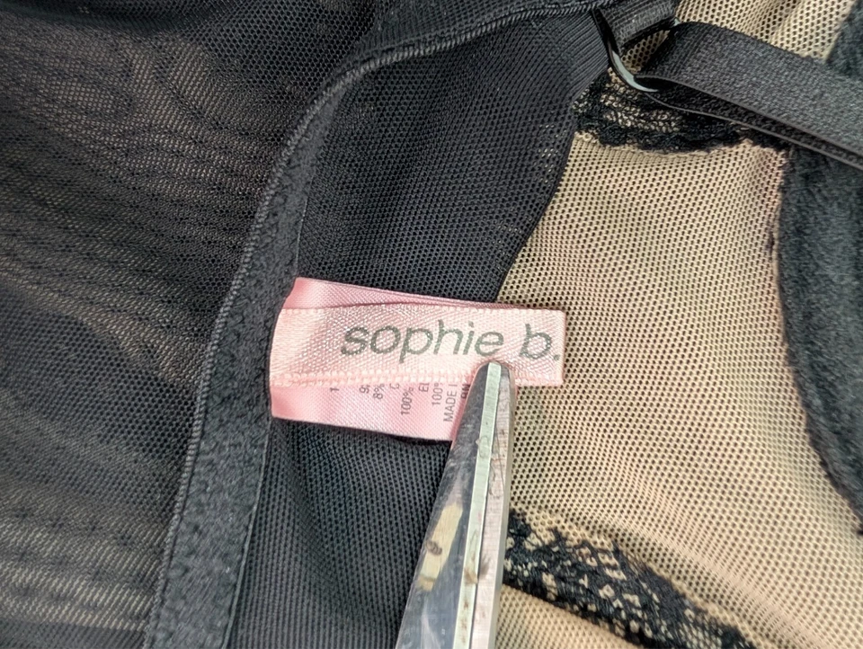 Sophie B. Lencería Vestido sin Mangas Para Mujer L Negro Encaje Malla Lencería Gótica Coqueta Foto 2 de 4